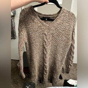 Adrienne Vittadini V-Neck Sweater in Earth Tones